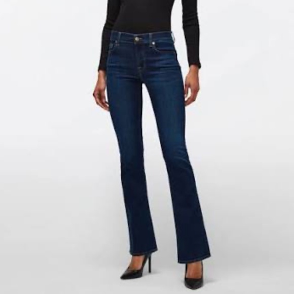 7 for all mankind Women’s Denim jeans Dark wash Bootcut Sz 32 - Picture 2 of 16